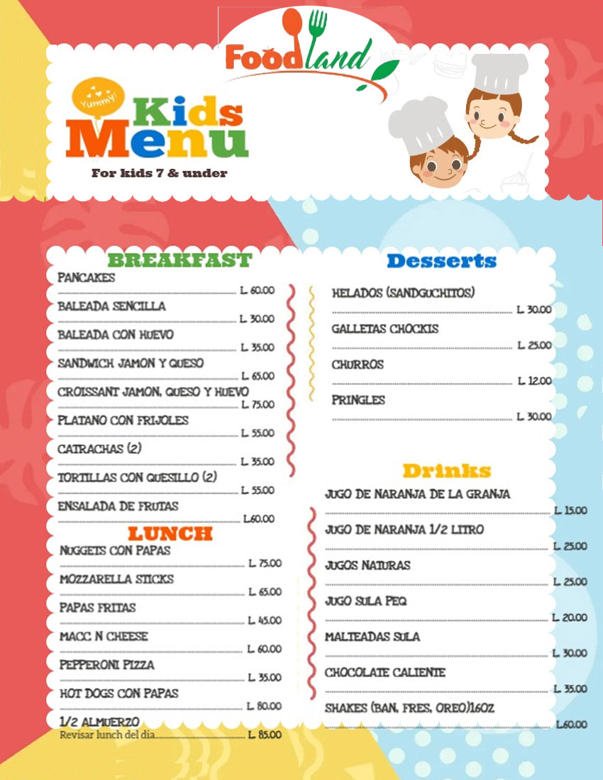 Kids Menu